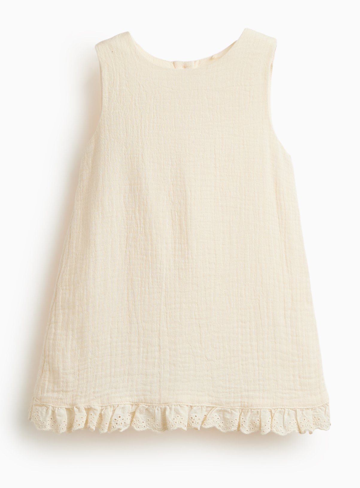 Cream Sleeveless Dress Up to 3 mths