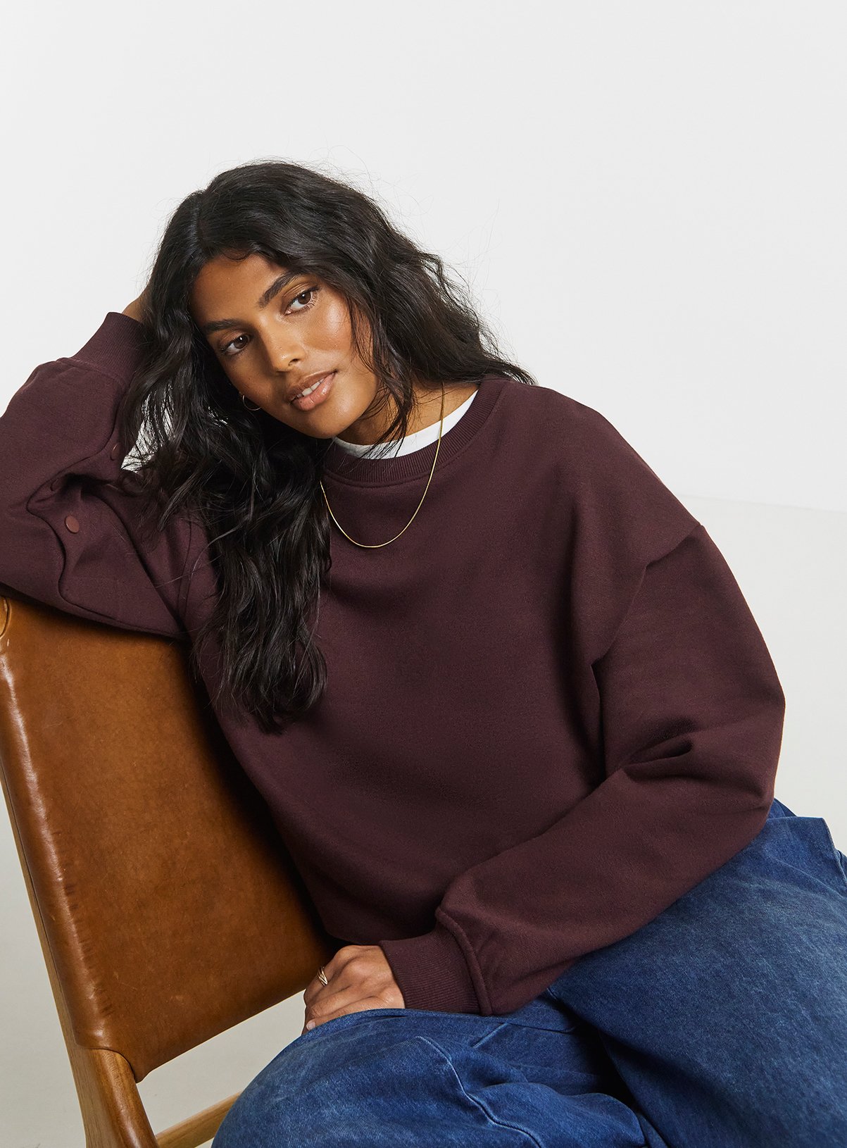 SIMPLY BE Longline Side Popper Hoodie