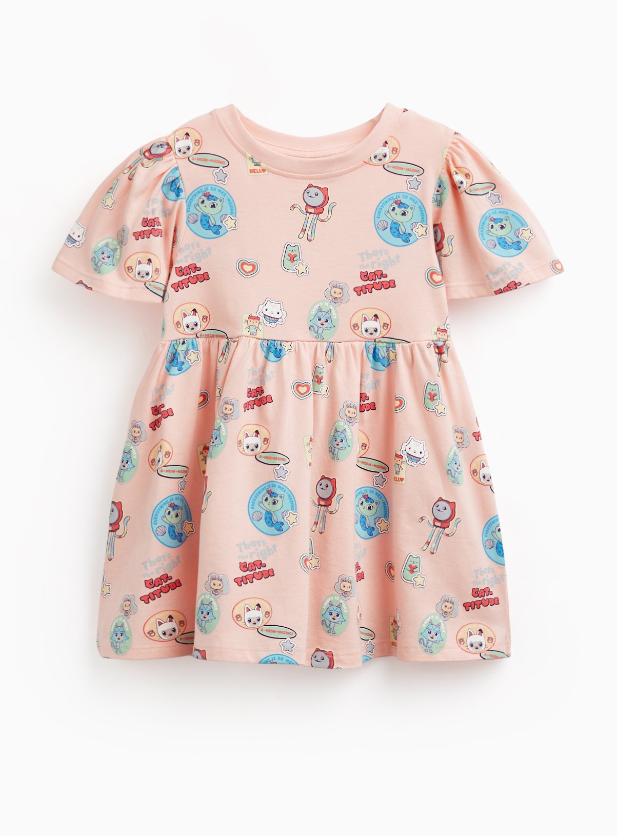 Pink Gabby's Dollhouse Print Jersey Dress 4-5 years