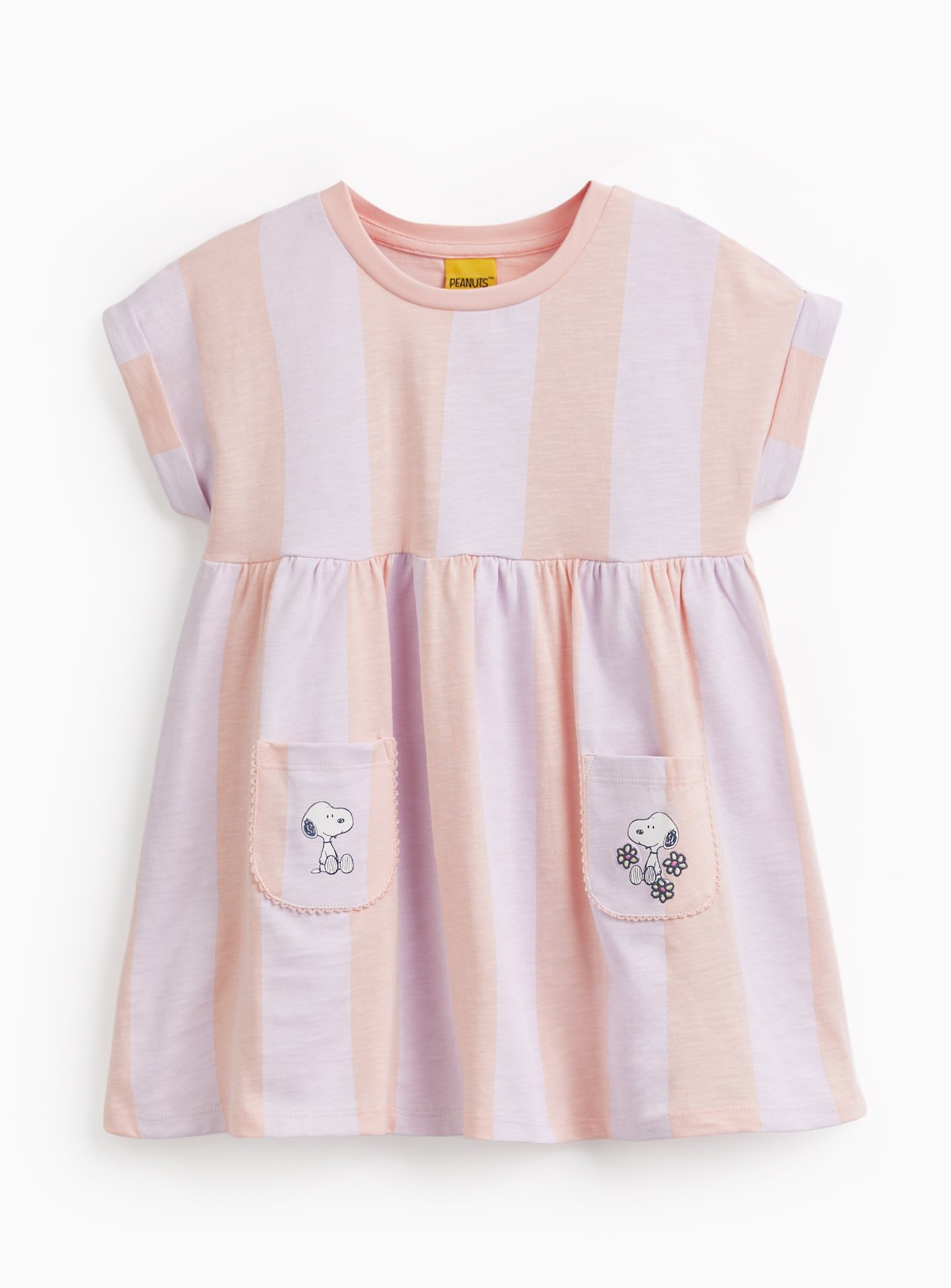Lilac Stripe Snoopy Print Jersey Dress