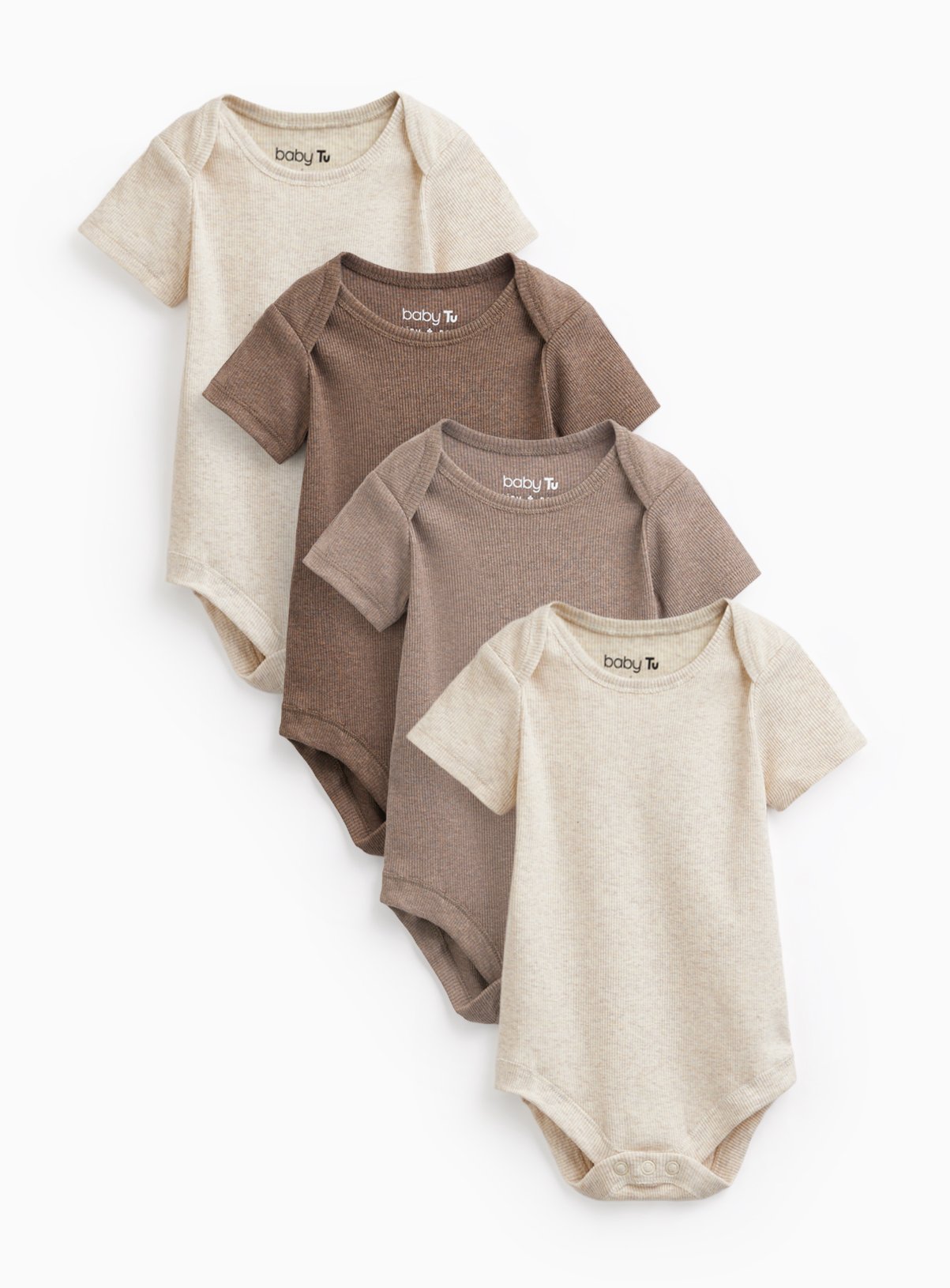 Marl Short Sleeve Bodysuits 4 Pack 