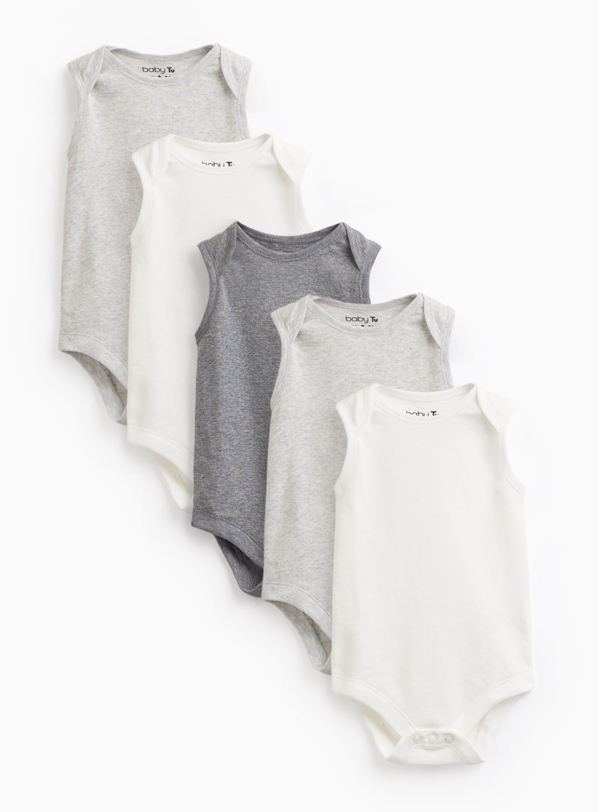 Sleeveless Waffle Bodysuits 5 Pack 