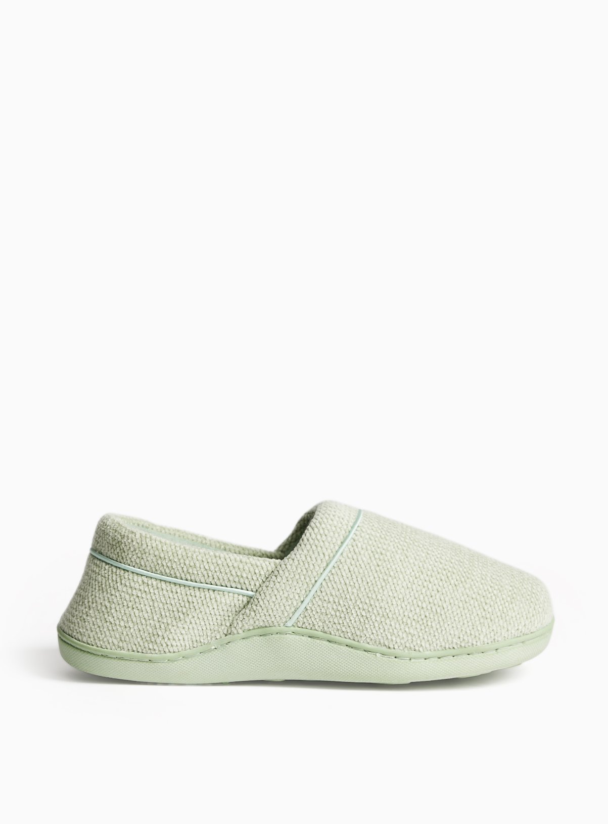 Green Textured Full Slippers 
