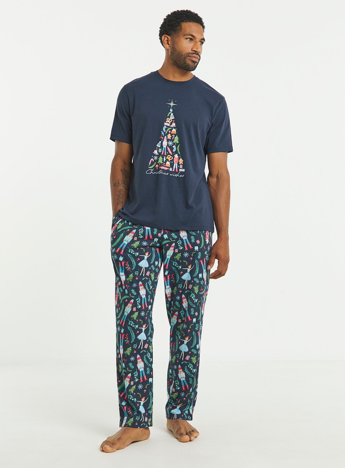 SIMPLY BE Matching Family Pretty Secrets Pyjama Set Mens S