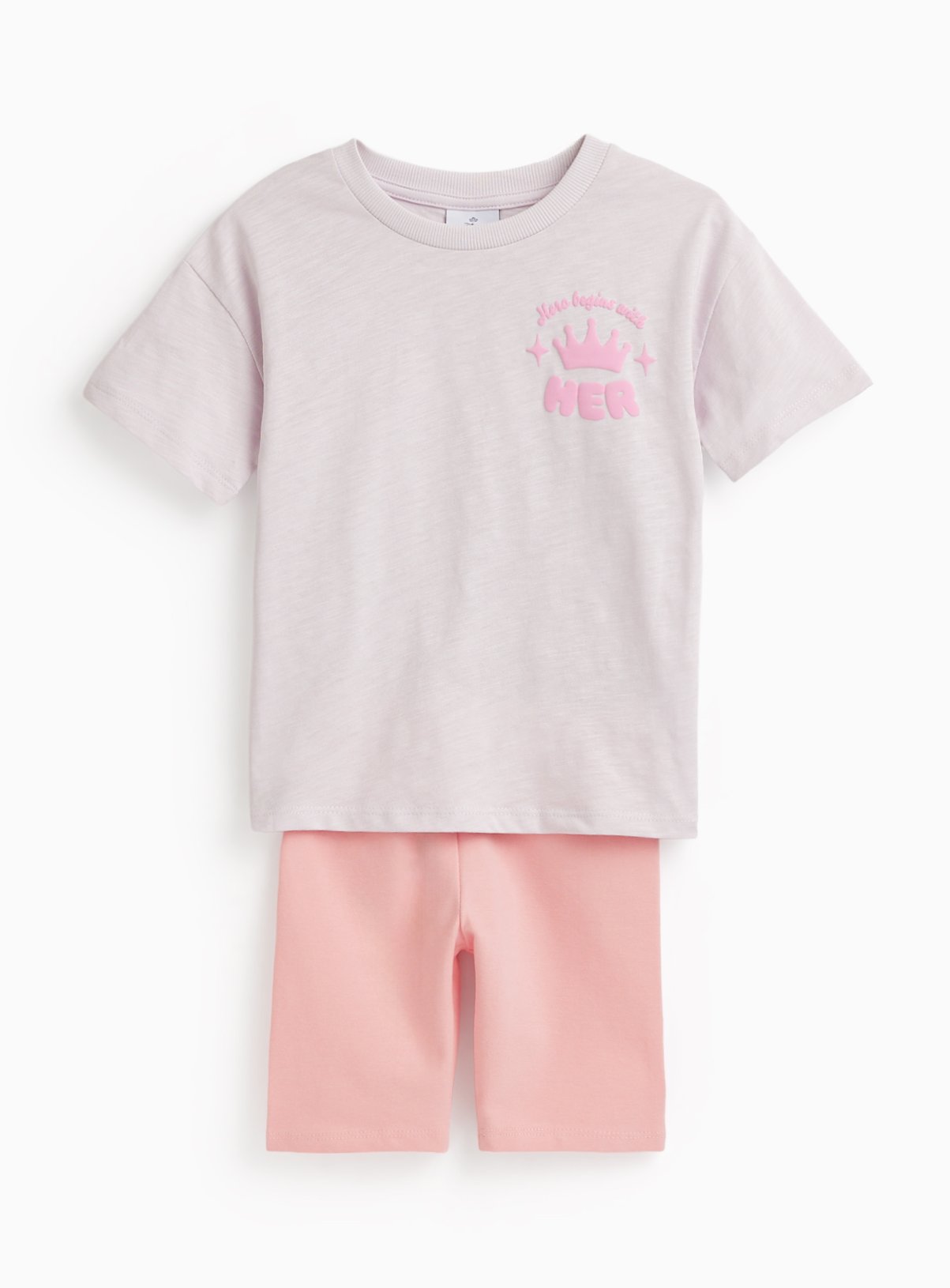 Pink Disney Princess Graphic T-Shirt & Shorts Set 