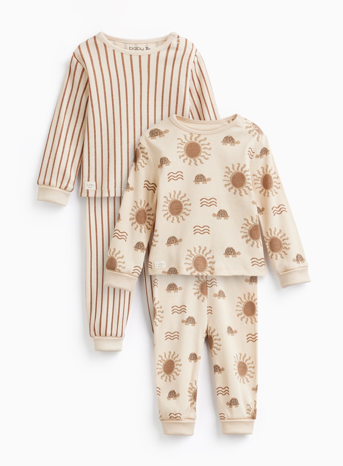 Turtle Stripe Pyjamas 2 Pack 3-6 months