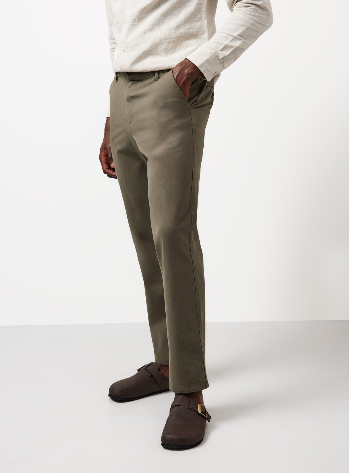 Khaki Ultimate Straight Leg Chinos 40S
