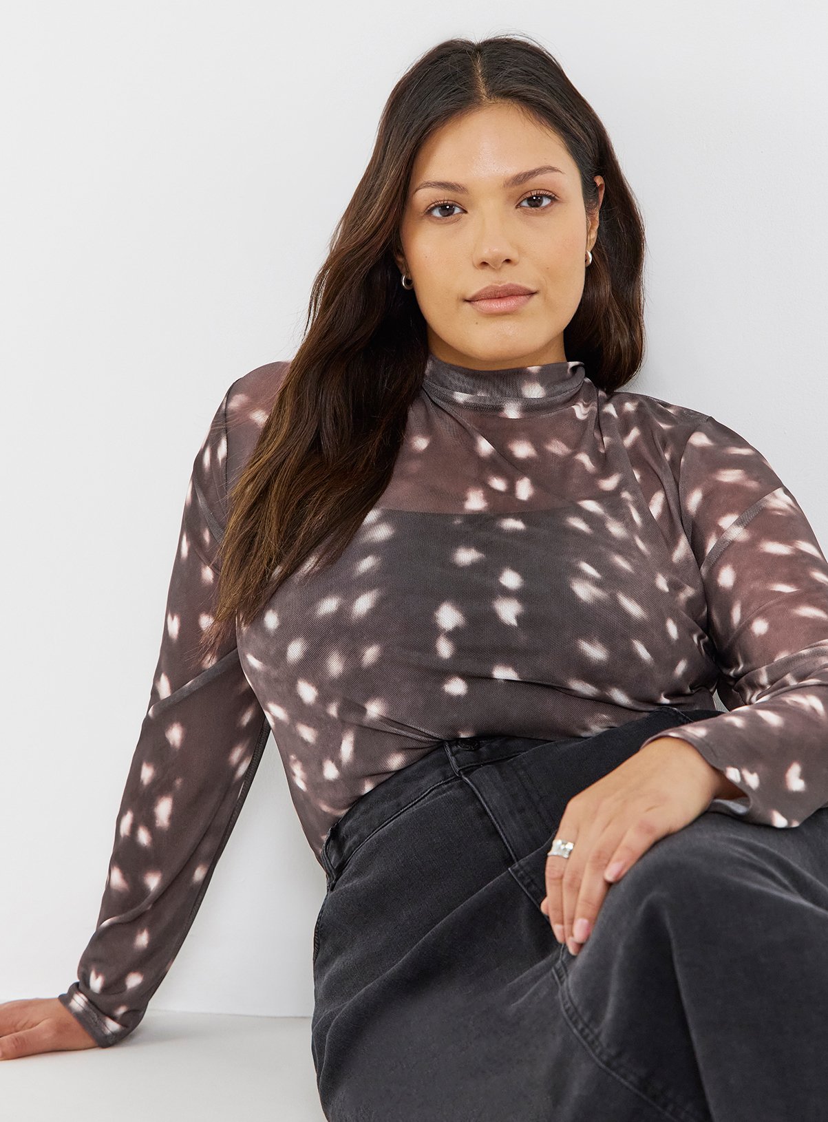 SIMPLY BE High Neck Mesh Top 20