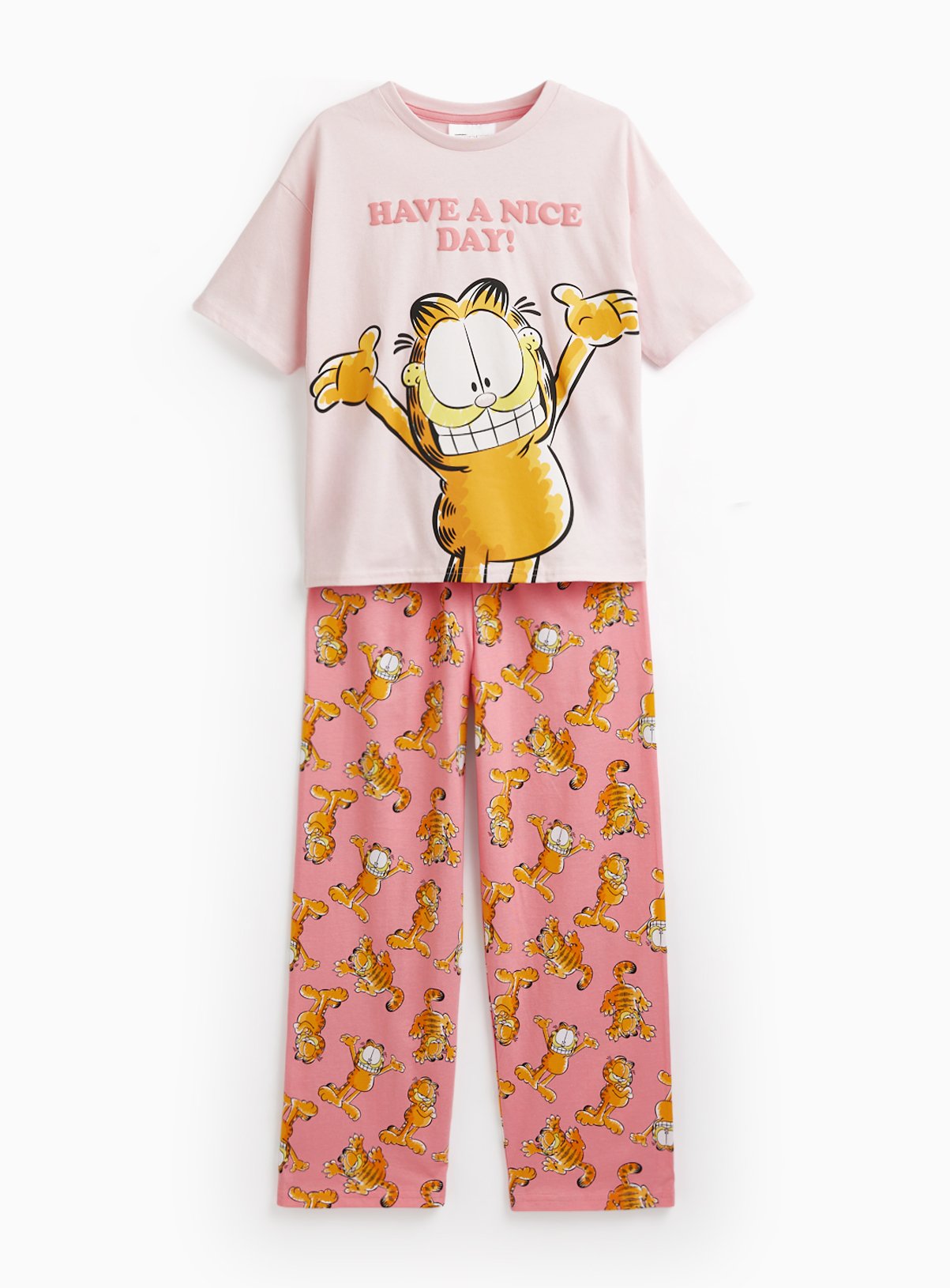 Pink Garfield Print Pyjamas 