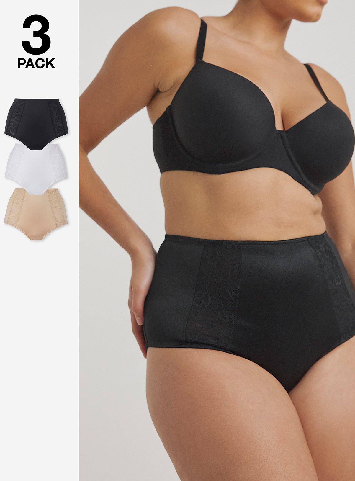 SIMPLY BE Magisculpt 3 Pack Midi Firm Control Briefs 14