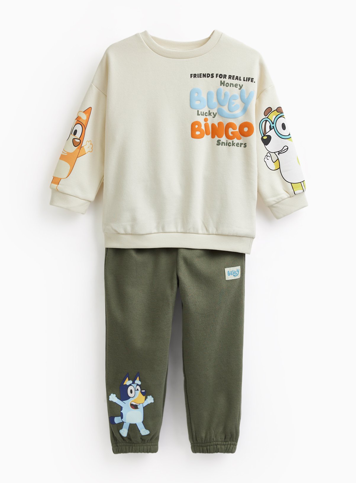Cream Bluey Print Sweatshirt & Joggers Set 