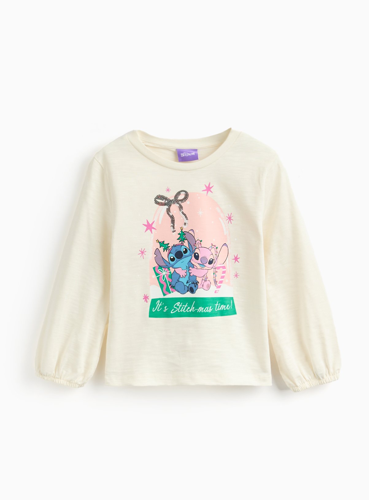 Disney Stitch Character Print Long Sleeve T-Shirt 
