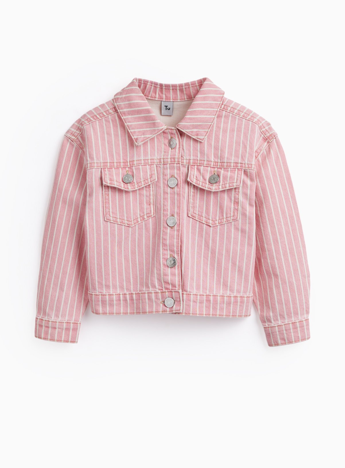 Pink Stripe Denim Jacket 