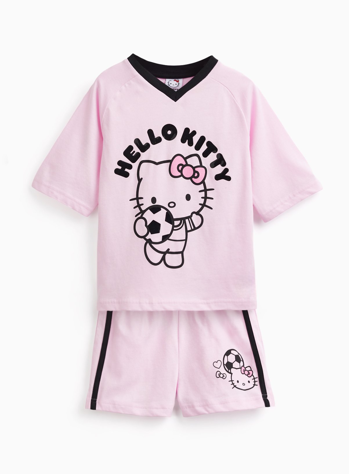 Pink Hello Kitty Football Style Shortie Pyjamas 