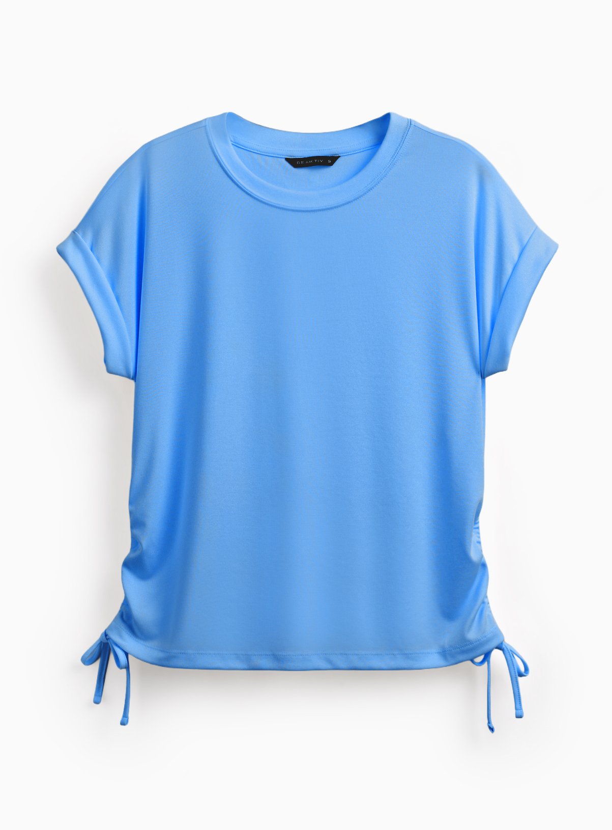 REAKTIV Blue Plain Ruched Tee S