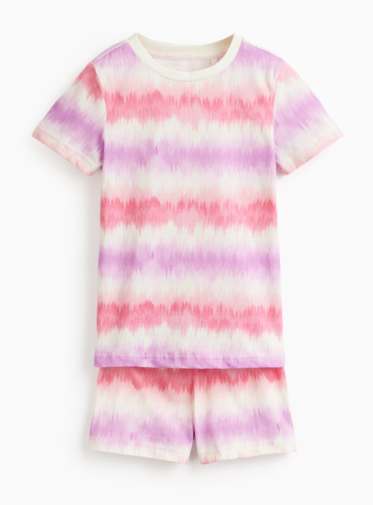 Pink & White Tie Dye Print Shortie Pyjamas 11-12 years
