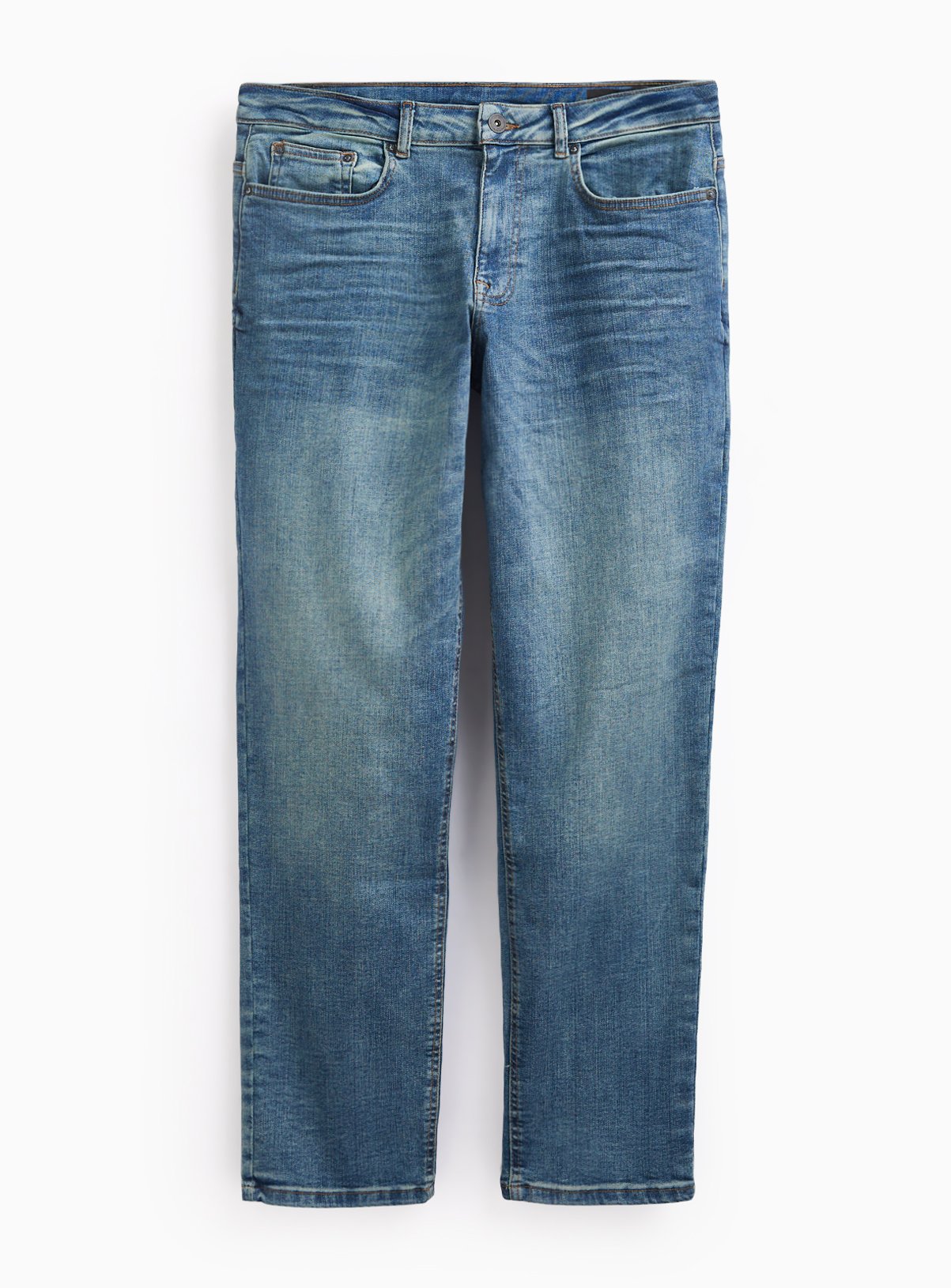 Blue Vintage Wash Straight Fit Jeans 