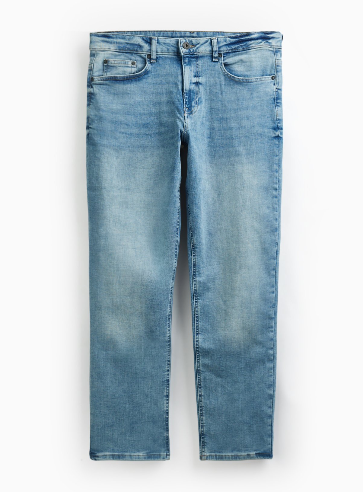 Light Wash Free Fit Straight Leg Jeans 