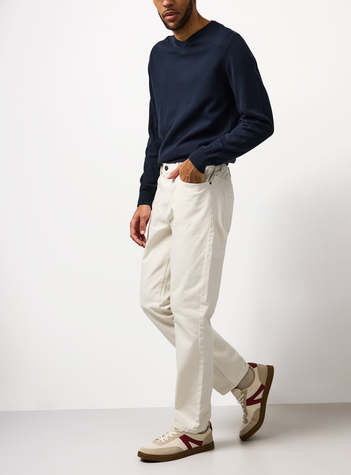 Cream Straight Leg Jeans 38S