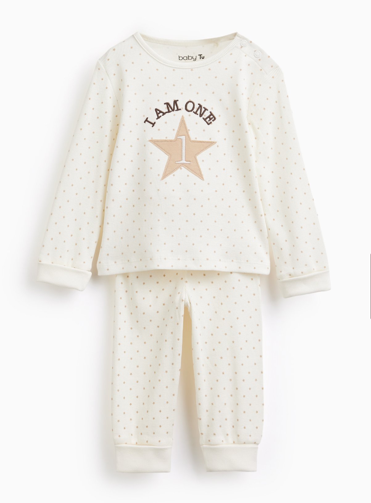 Cream I Am One Print Pyjama Set 12-18 months