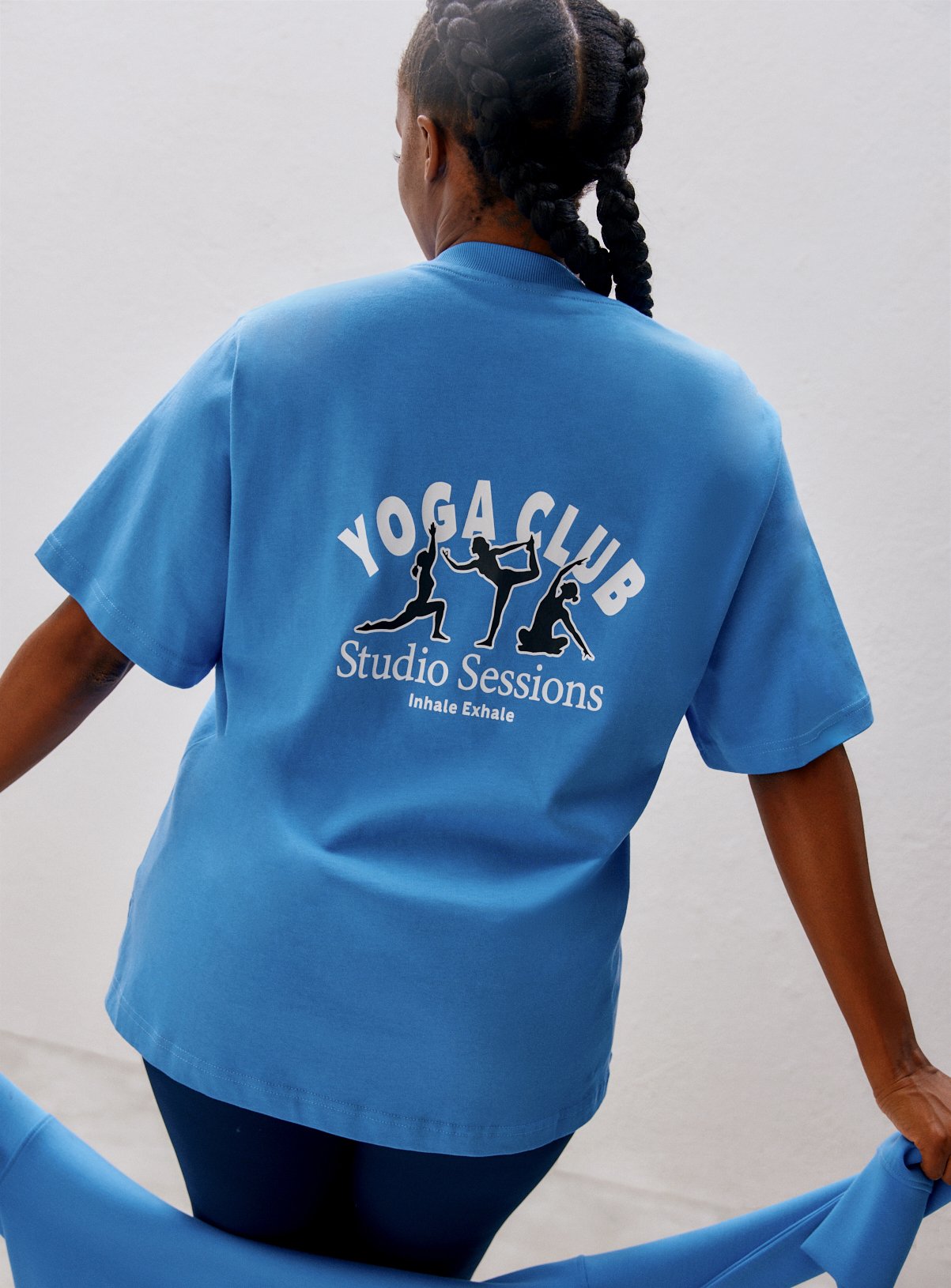 REAKTIV Blue Yoga Slogan Oversized Tee 