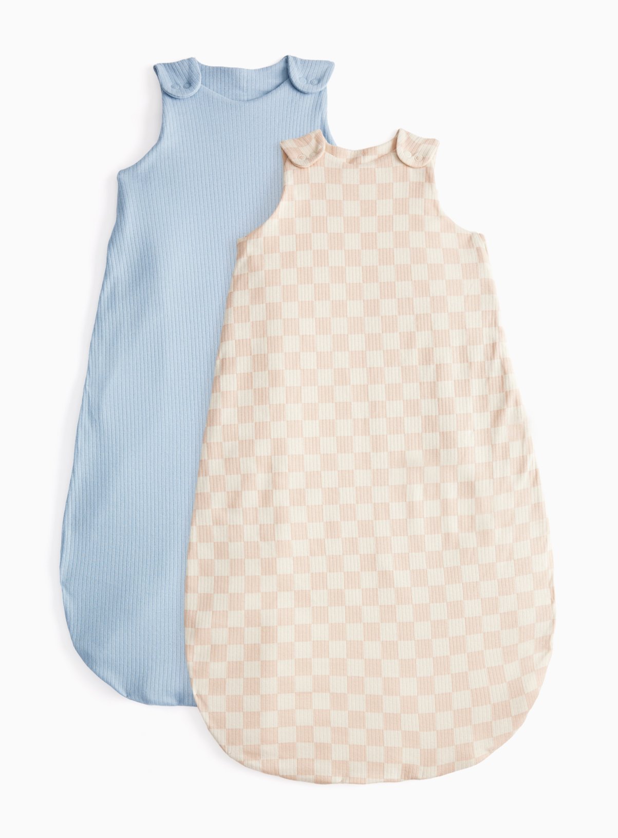 Blue & Checkerboard Print 1.5 Tog Sleeping Bags 2 Pack 6-12 months