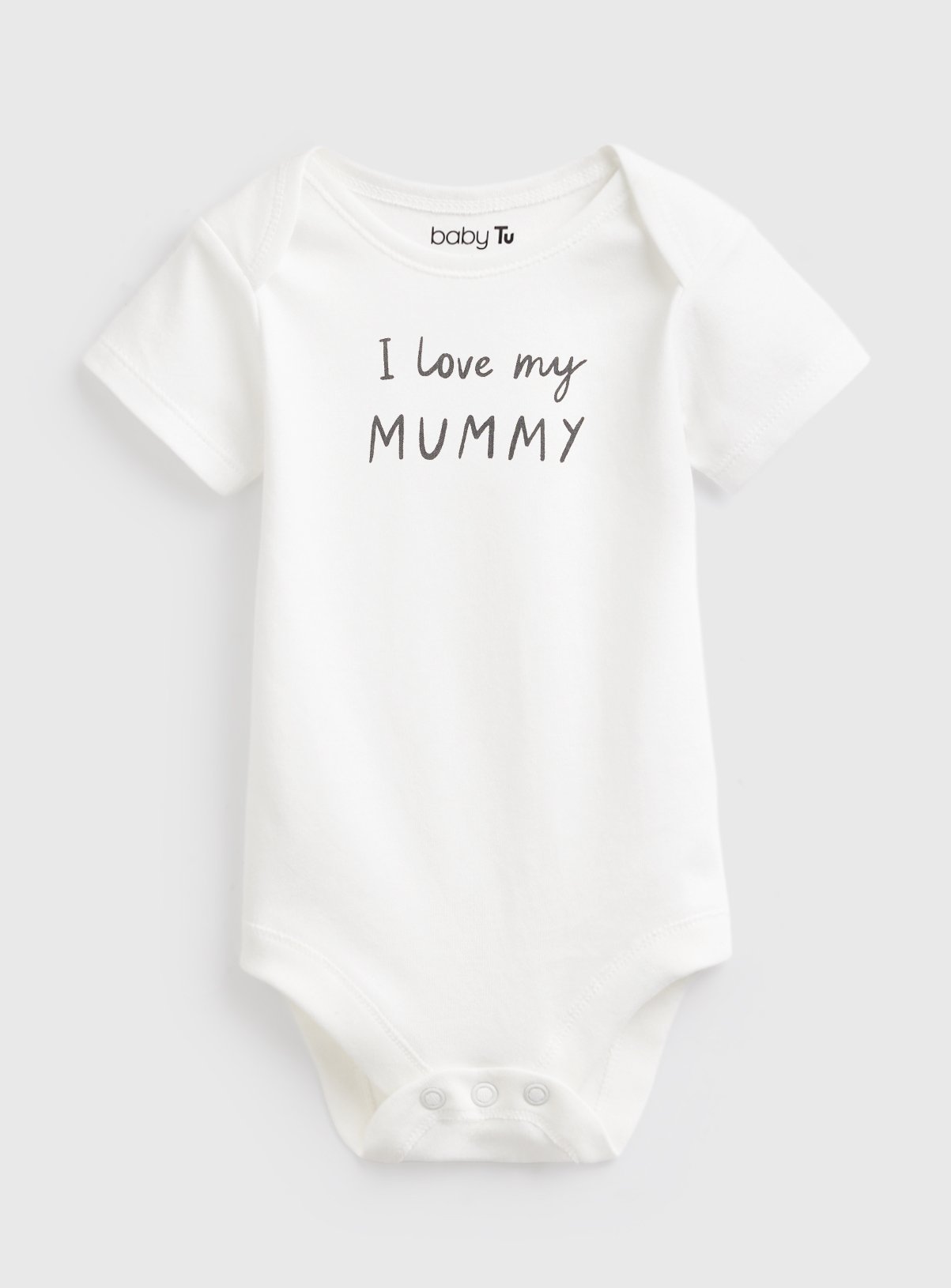 White I Love My Mummy Slogan Bodysuit