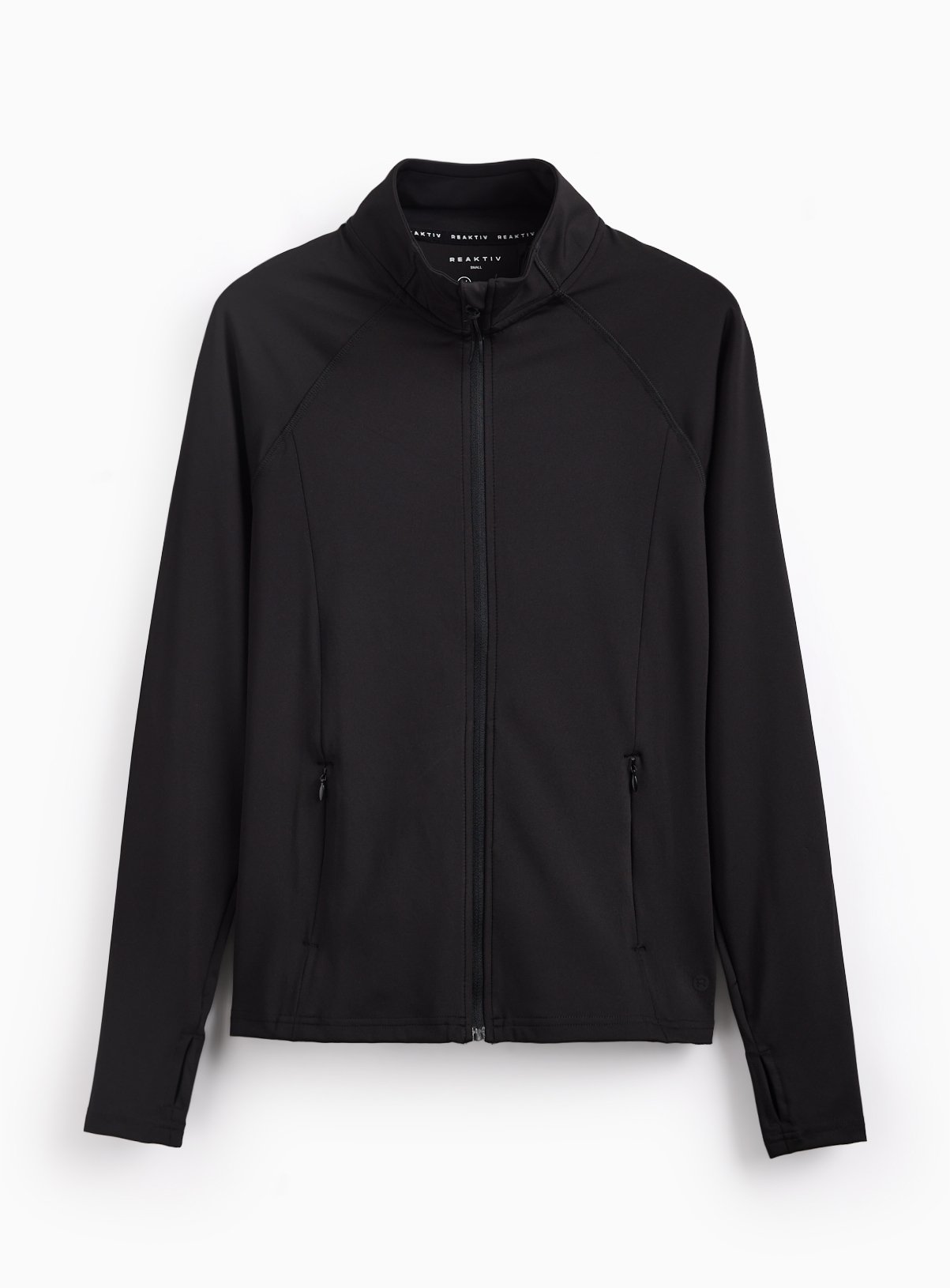 REAKTIV Black Training Slim Fit Zip Through Jacket 
