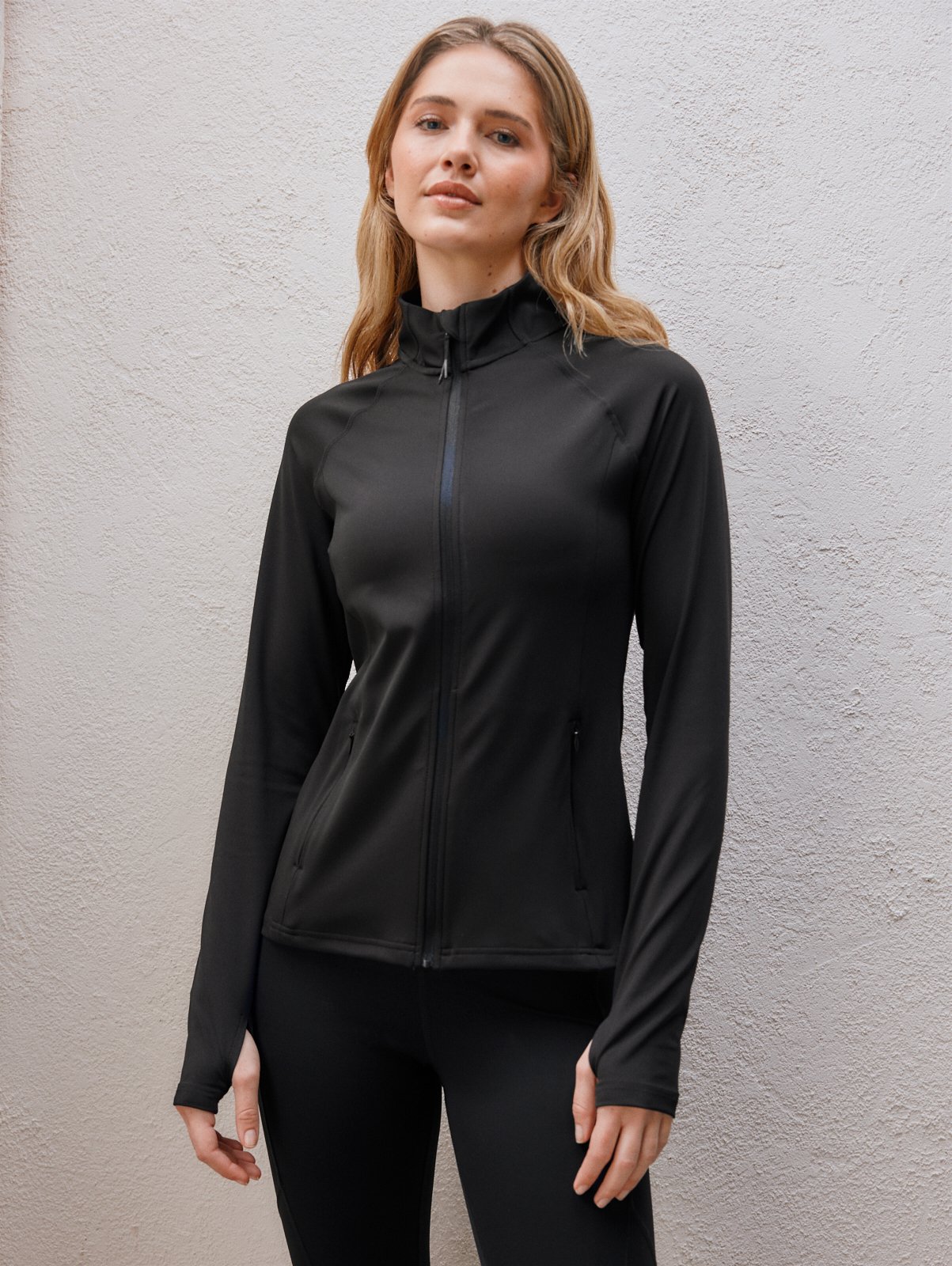 REAKTIV Black Training Slim Fit Zip Through Jacket 