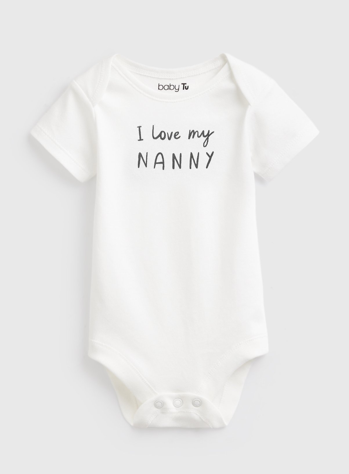 White I Love My Nanny Slogan Bodysuit 