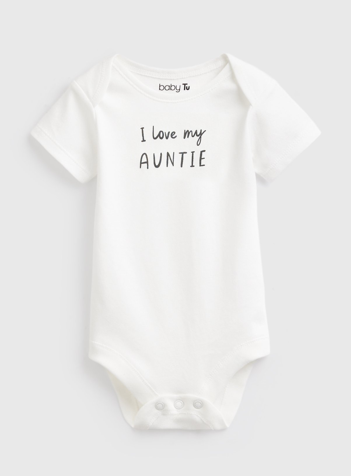 White I Love My Auntie Slogan Bodysuit Newborn