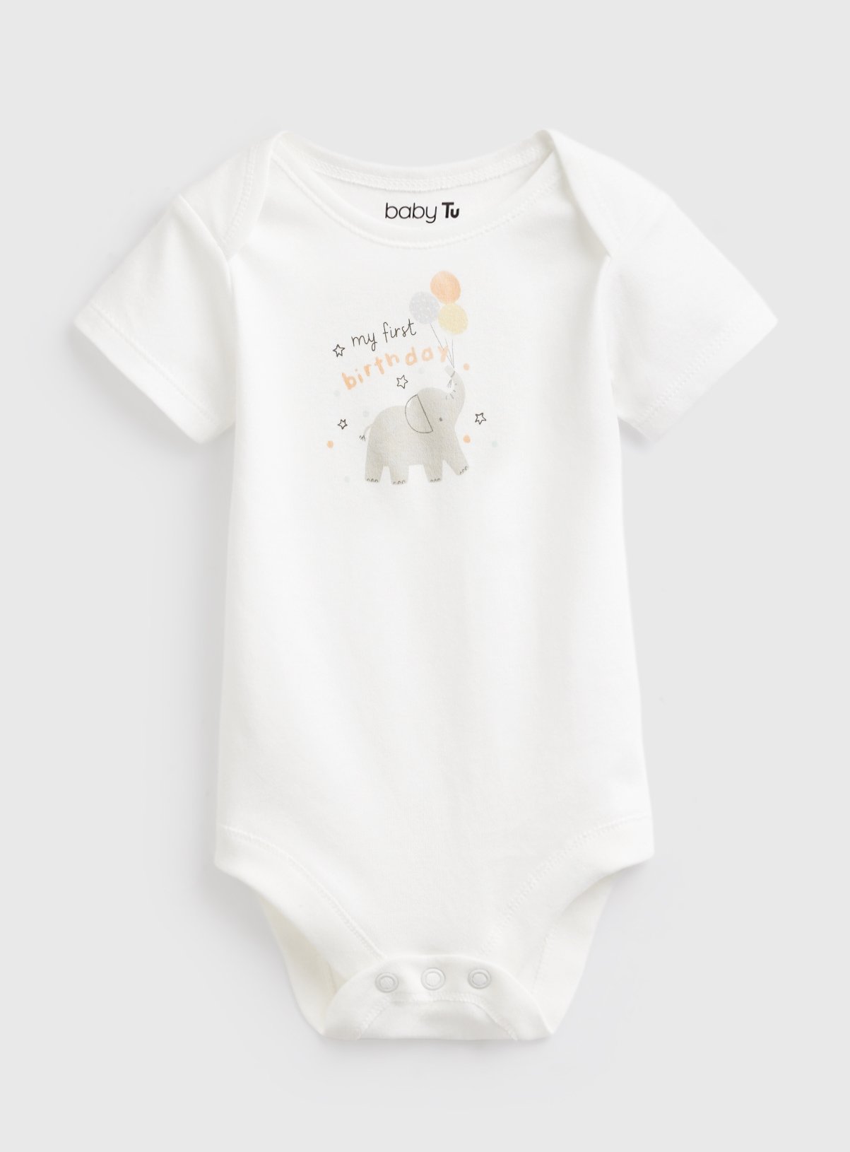 White My First Birthday Slogan Bodysuit Up to 1 mth