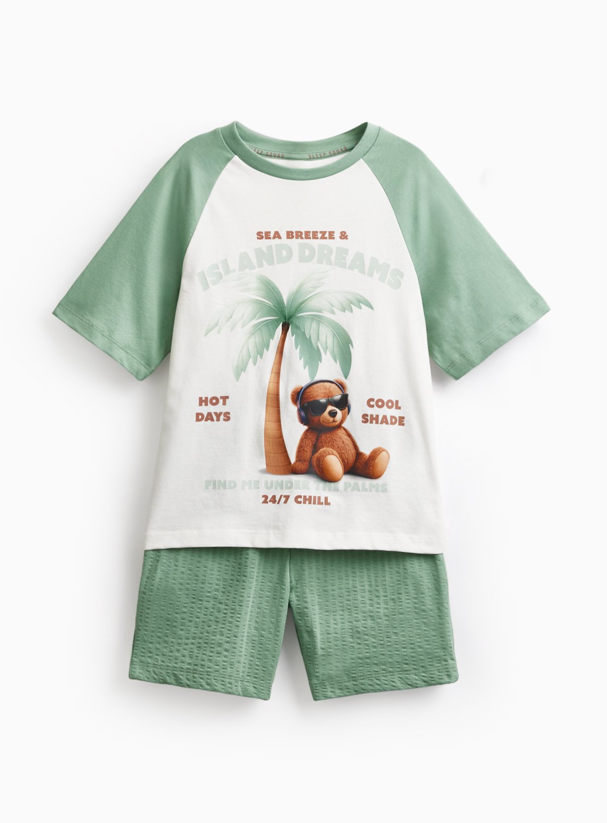 Island Dreams Teddy Raglan Shortie Pyjamas 6-7 years