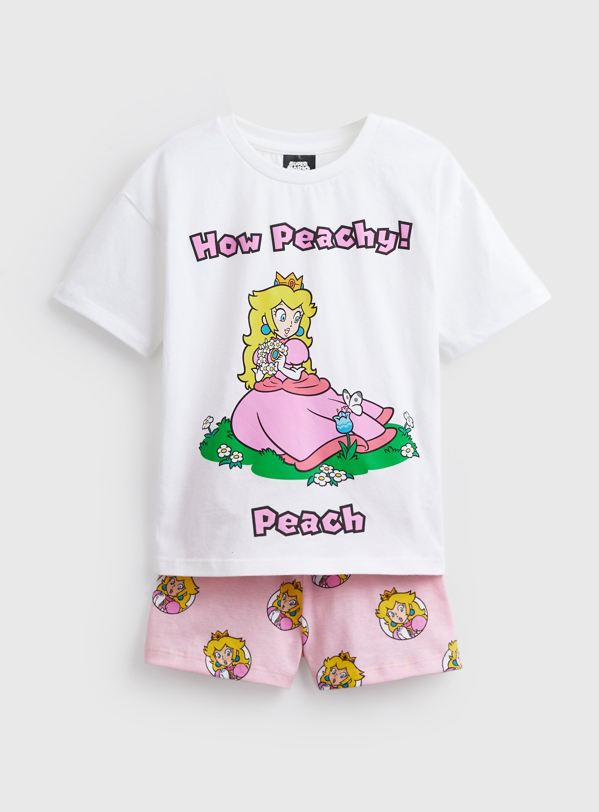 Super Mario Princess Peach Print Shortie Pyjamas 