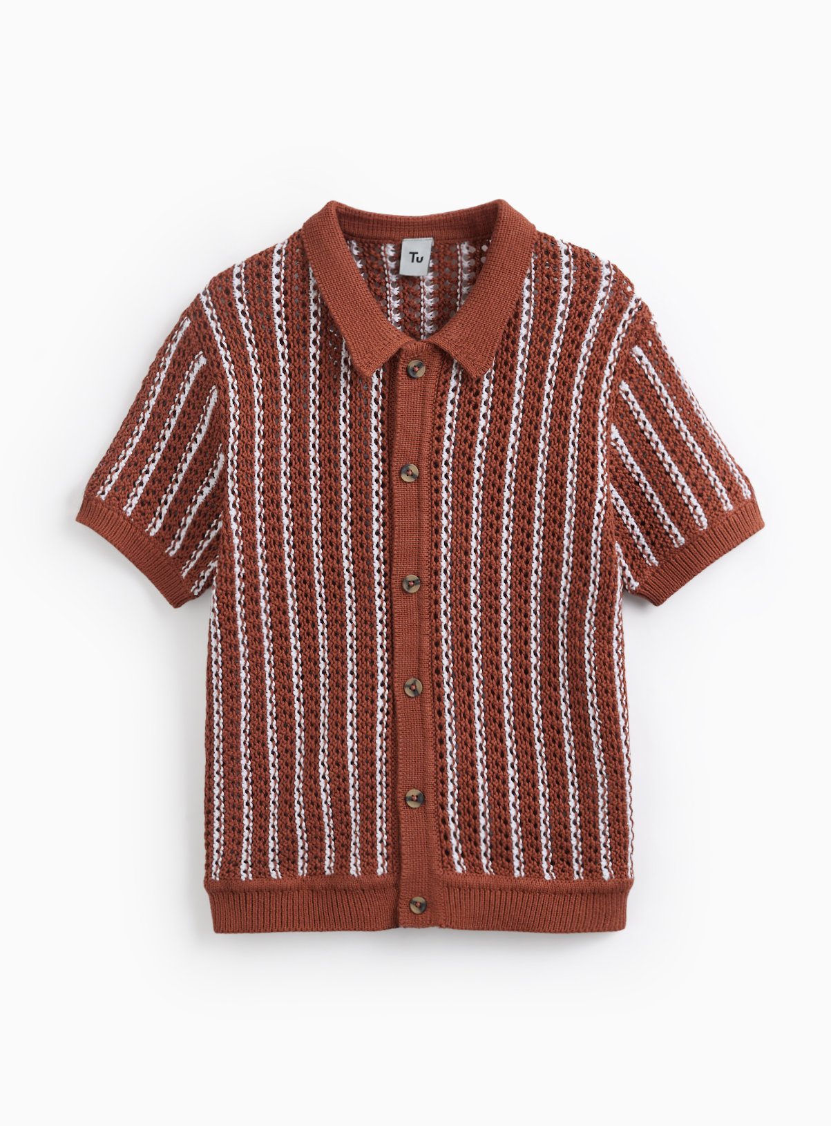 Stripe Knitted Polo Shirt 