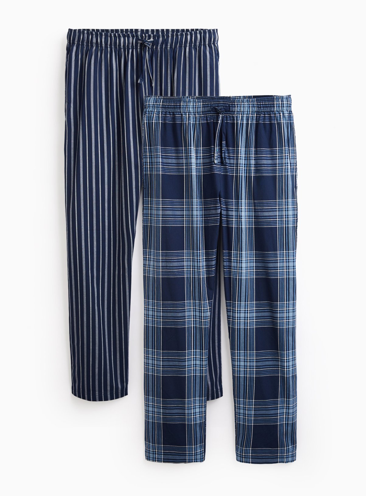Check Striped Poplin Pyjama Bottoms 2 Pack XXL