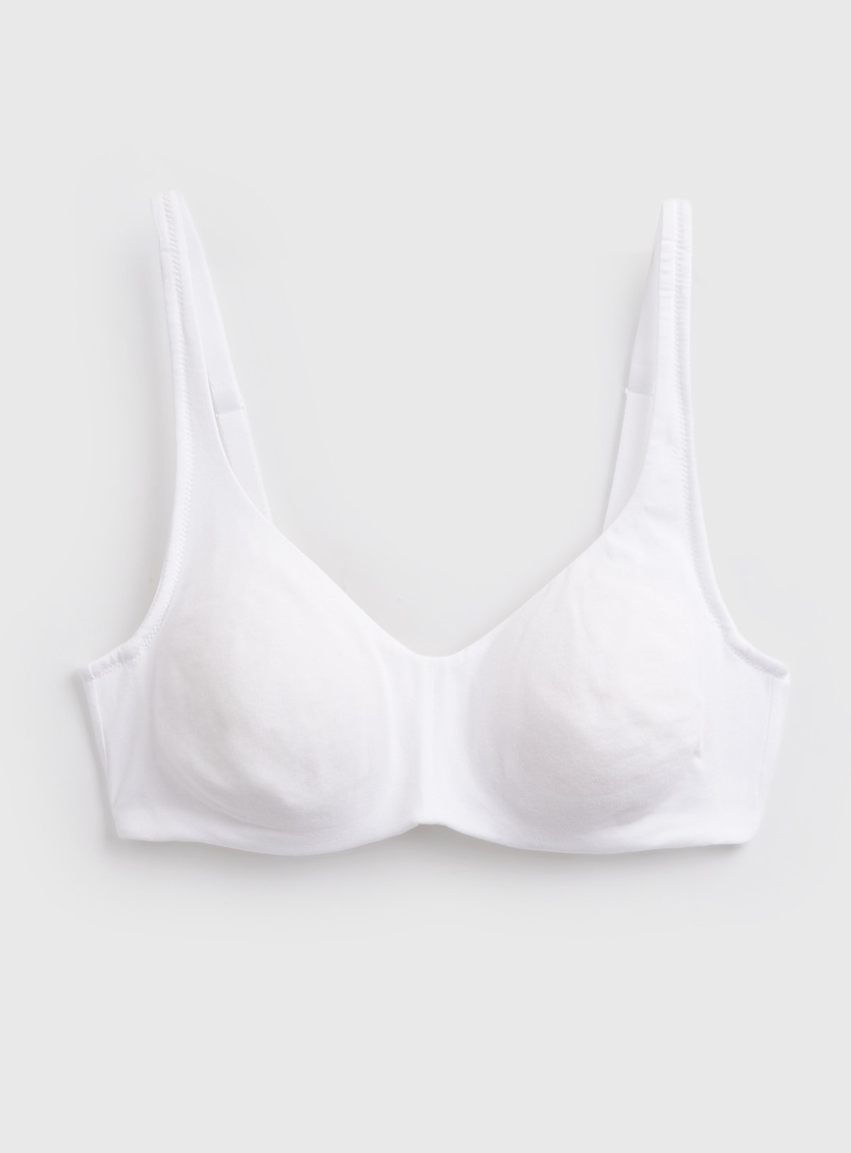 Cottonform™ White Hidden Wire Square Neck Bra