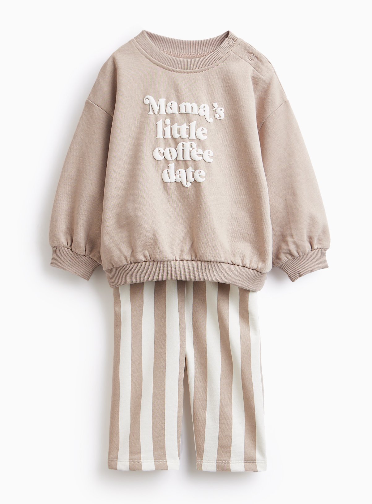 Mama's Coffee Date Brown Sweat Set 