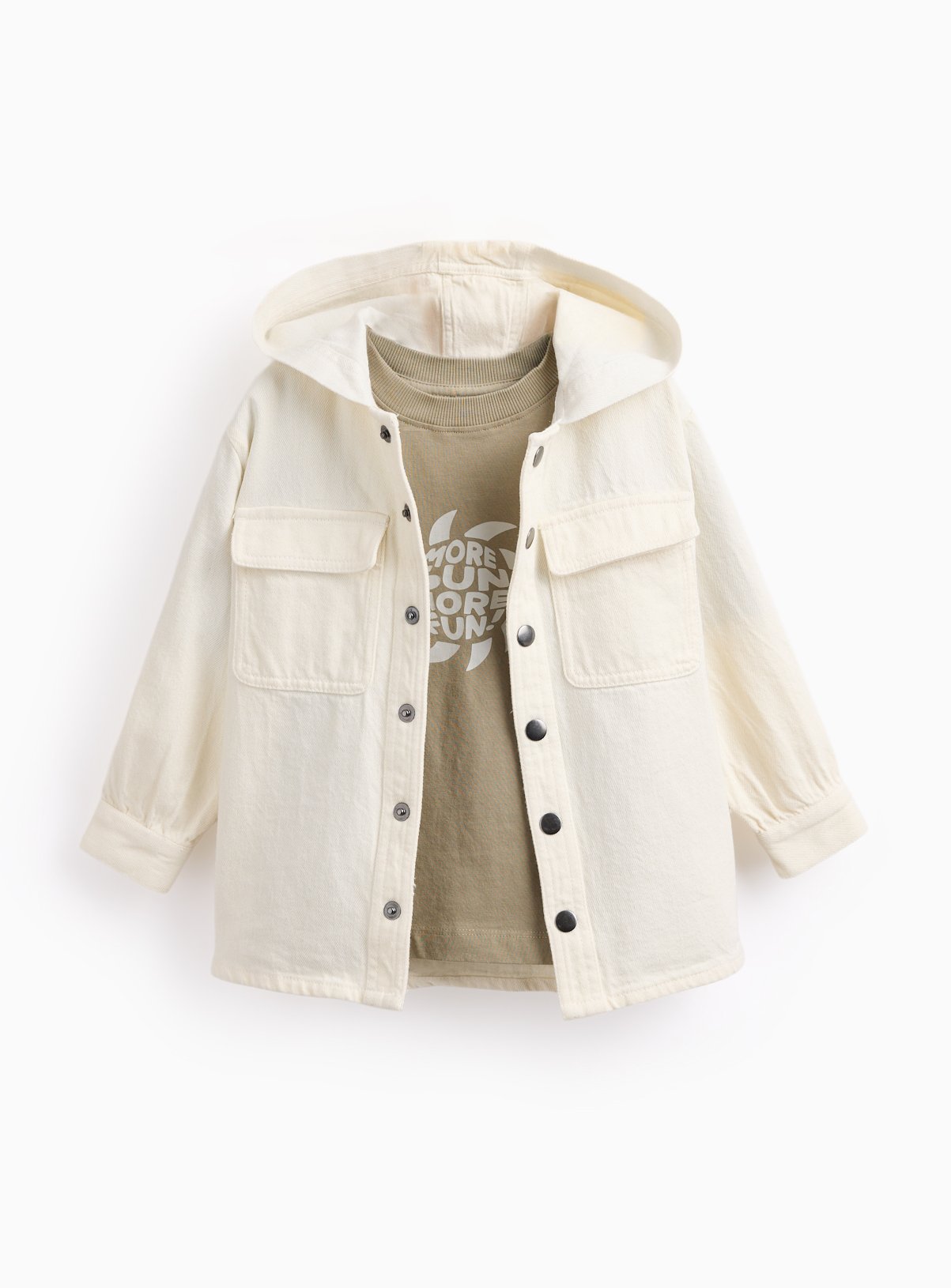 Cream Overshirt & T-Shirt Set 2-3 years