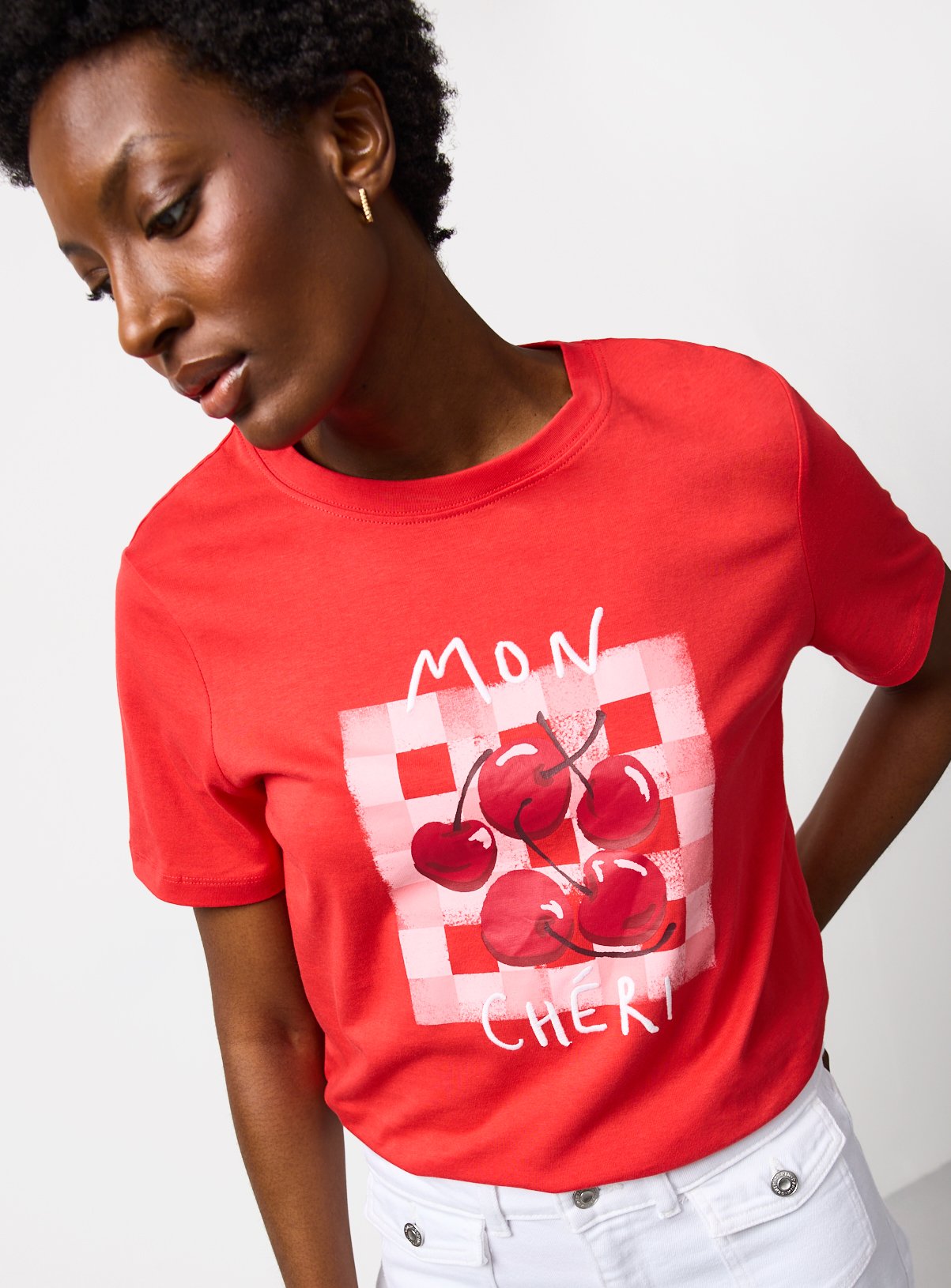 Red Mon Cheri Graphic Print Regular Fit T-Shirt 