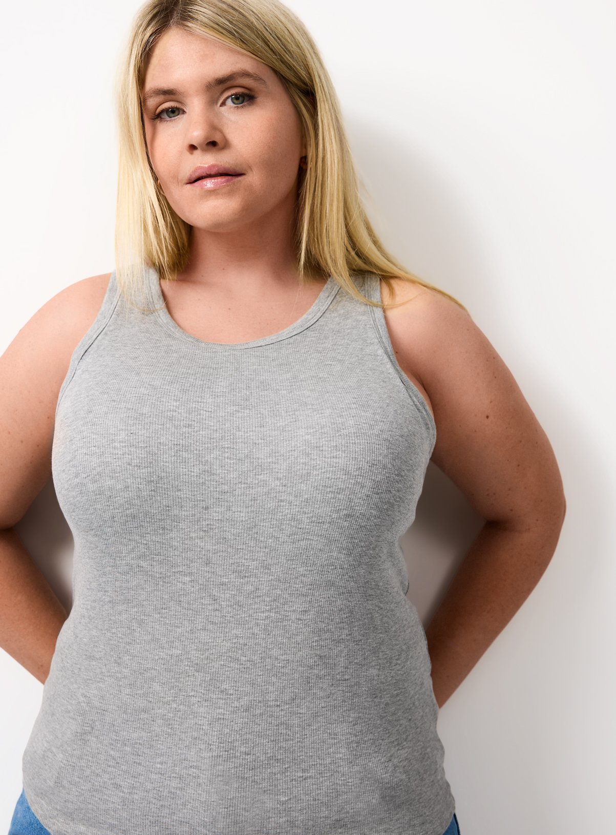 Cottonform™ Grey Marl Ribbed Support Vest 14