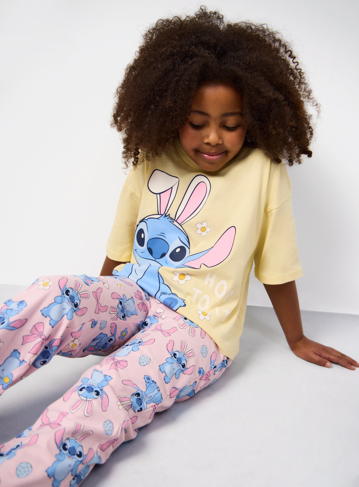 Yellow Easter Stitch Printed Short Sleeve Pyjamas 
