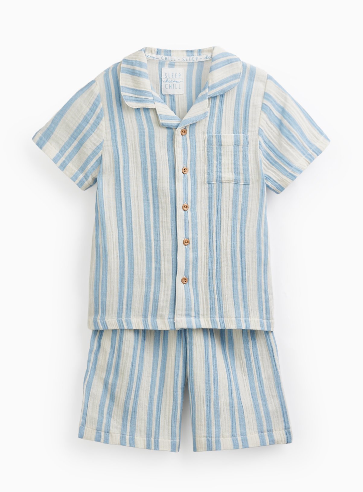 Blue Stripe Shortie Traditional Pyjamas 2-3 years