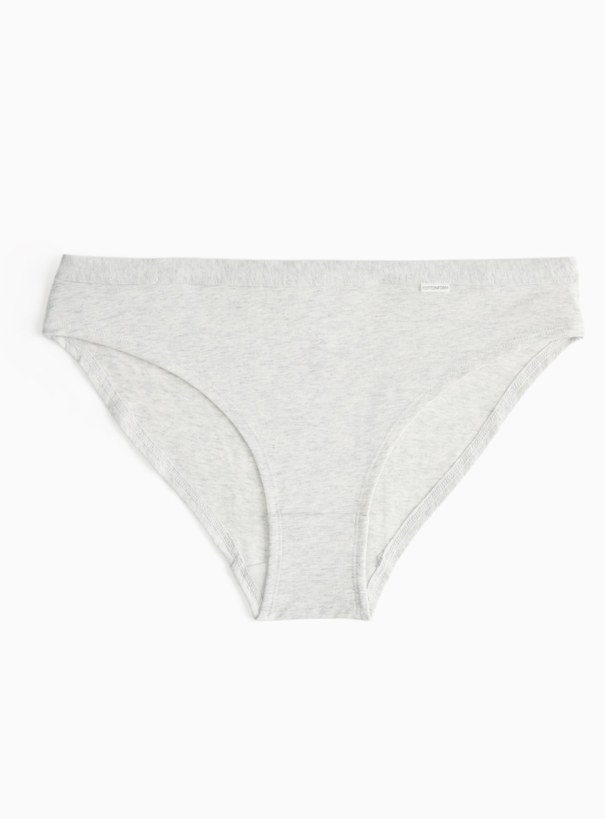 Cottonform™ Grey Marl High Leg Bikini Knickers