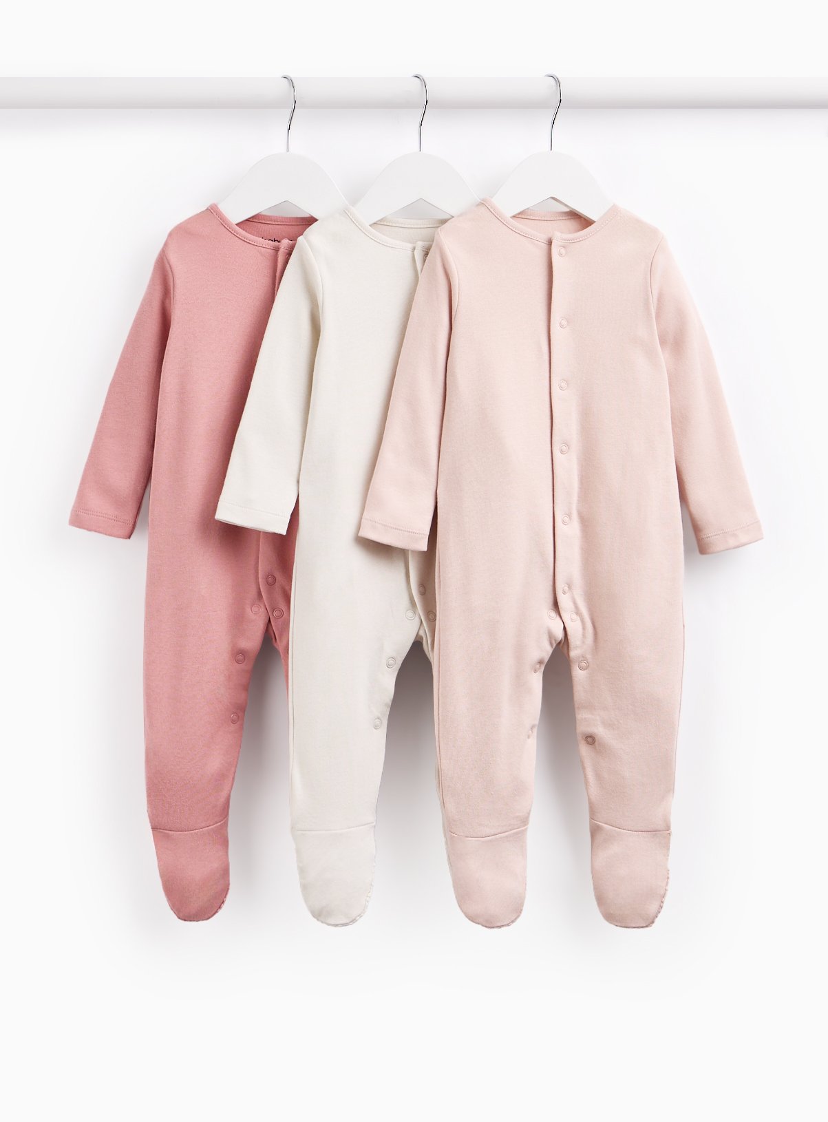 Pink Sleepsuits 3 Pack 12-18 months