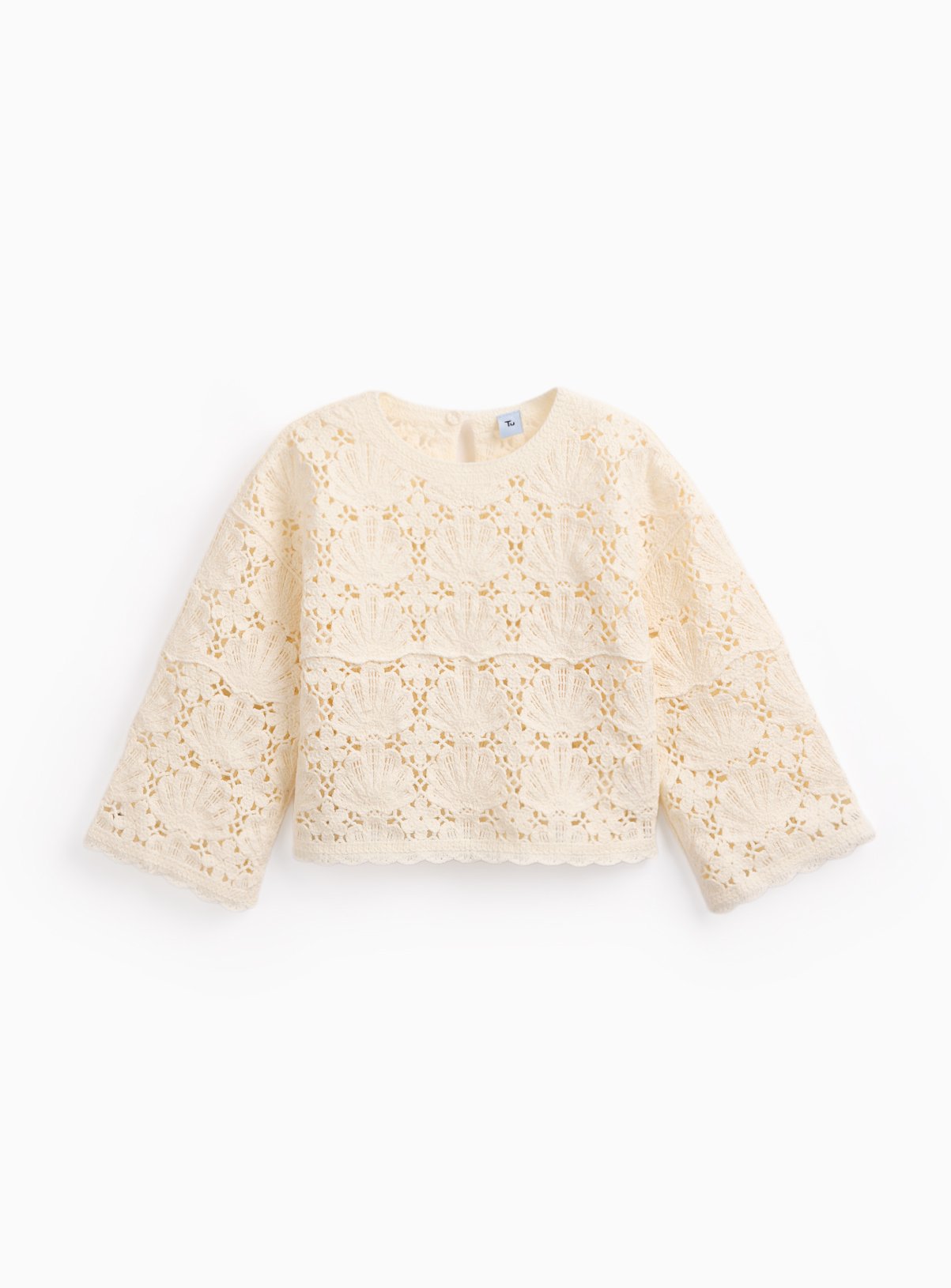 Shell Detail Crochet Jumper 
