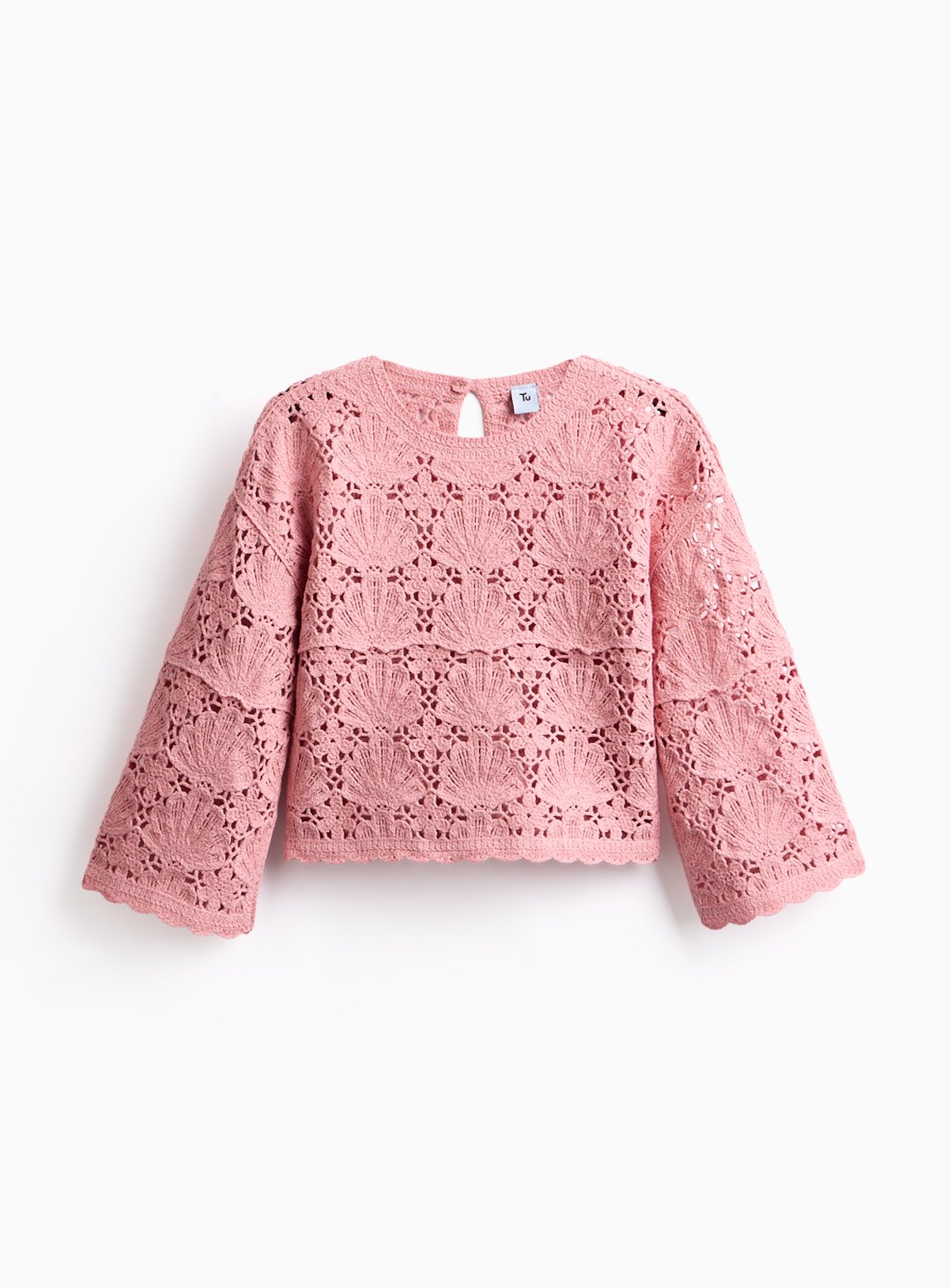 Shell Detail Crochet Jumper