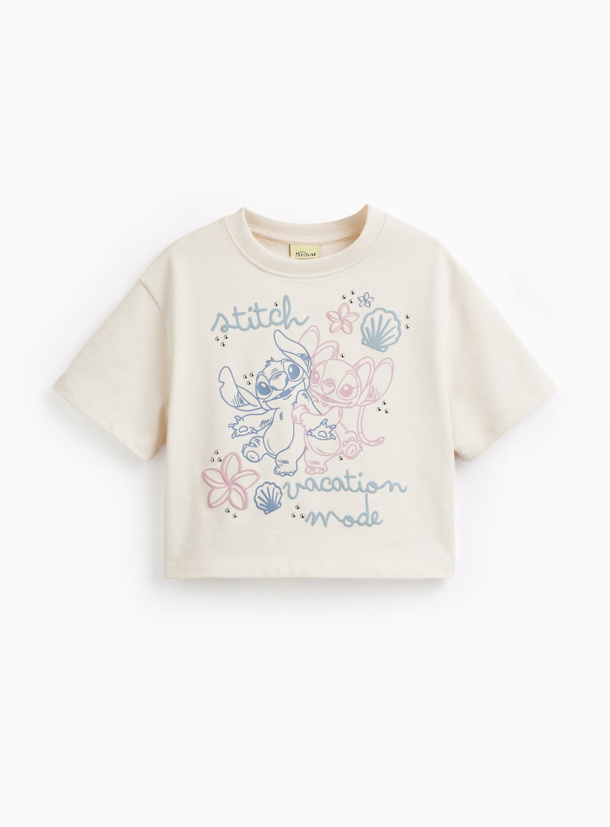Cream Lilo & Stitch Graphic T-Shirt 10 years