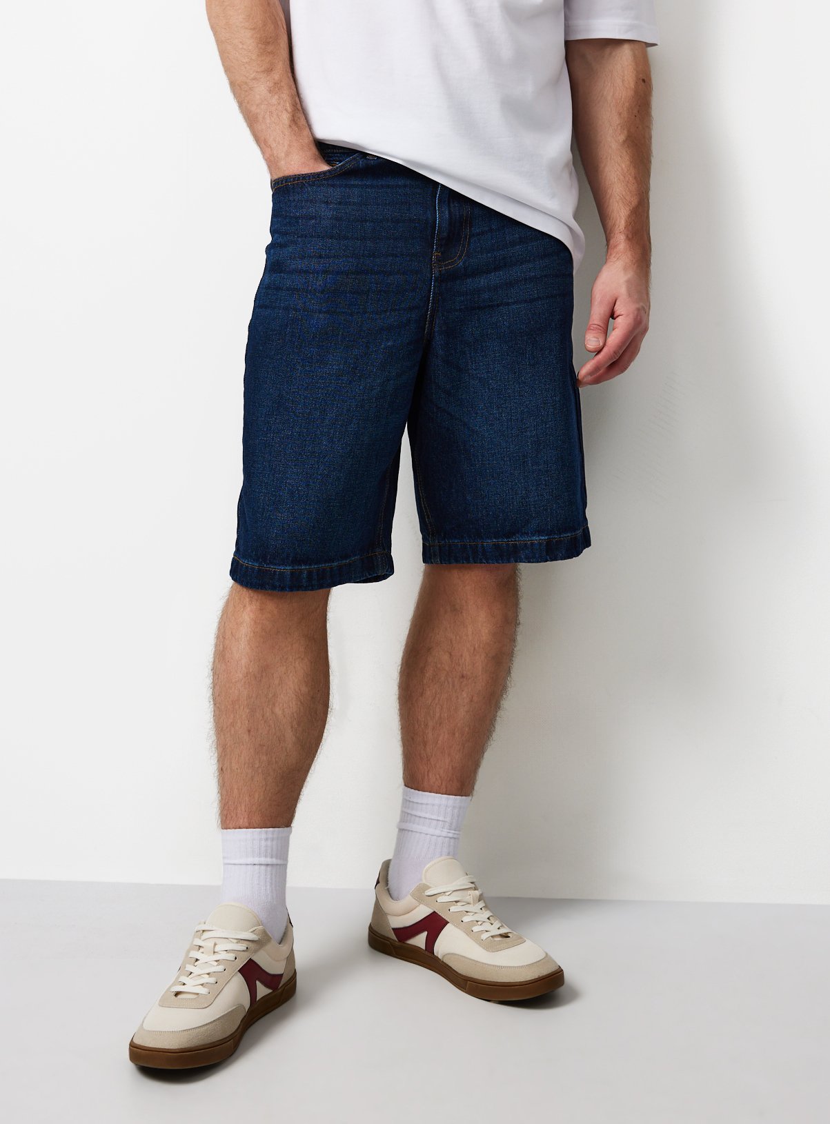 Dark Denim Baggy Shorts 34