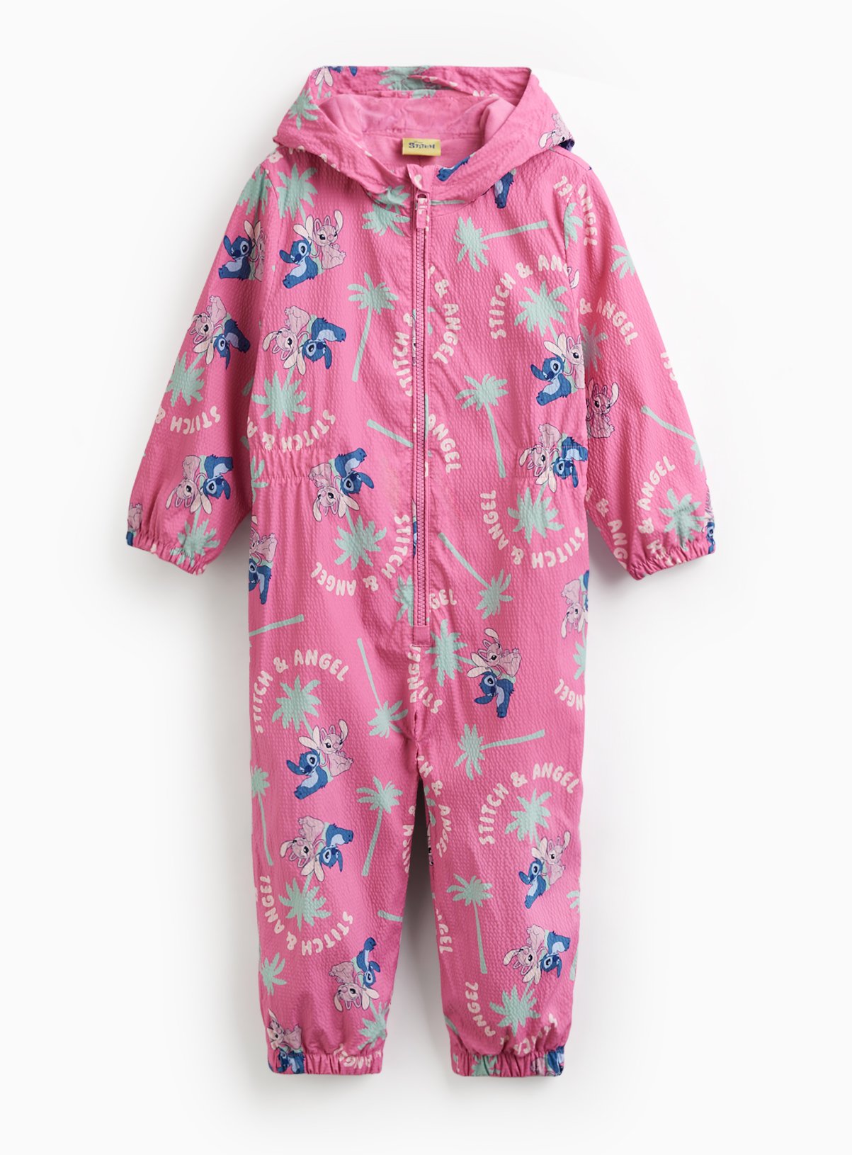 Pink Stitch Print Puddlesuit